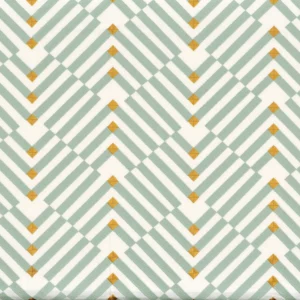 blue geometric embroideried fabric from Camengo