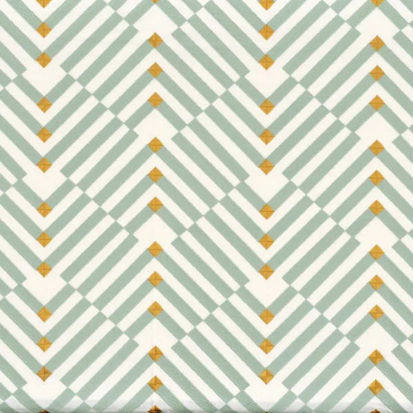 blue geometric embroideried fabric from Camengo