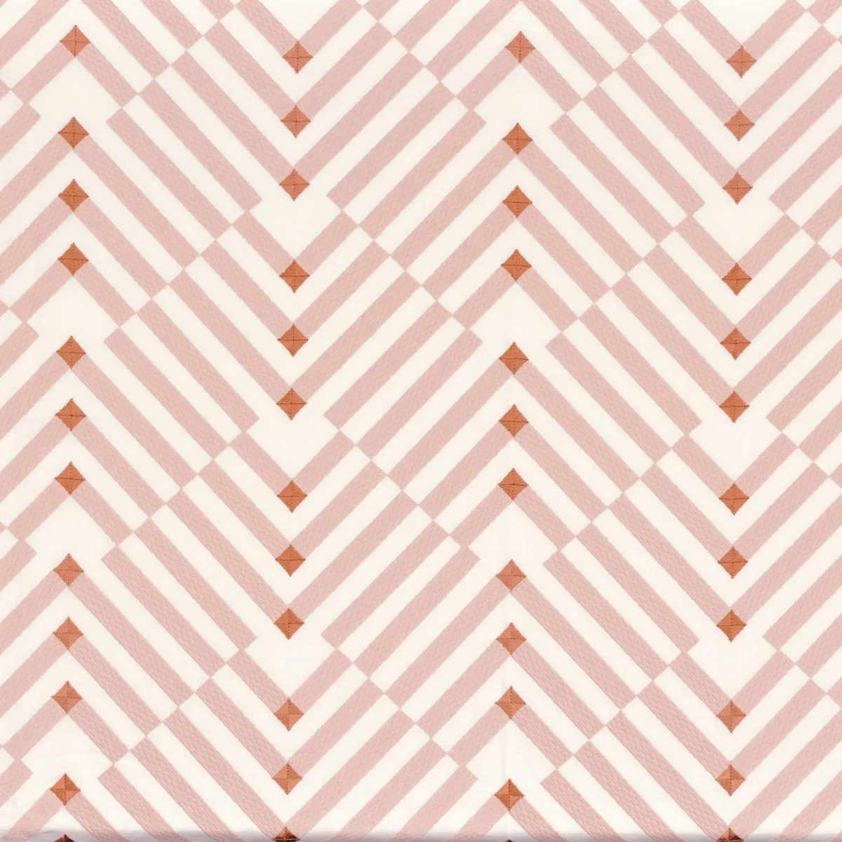 Golden Gate Fabric - Nude by pink geometric embroideried fabric from Camengo