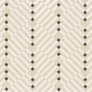 neutral geometric embroideried fabric from Camengo