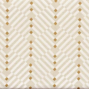 neutral geometric embroideried fabric from Camengo