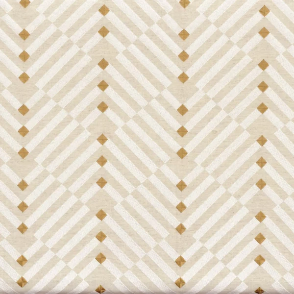 Golden Gate Fabric - Lin by neutral geometric embroideried fabric from Camengo