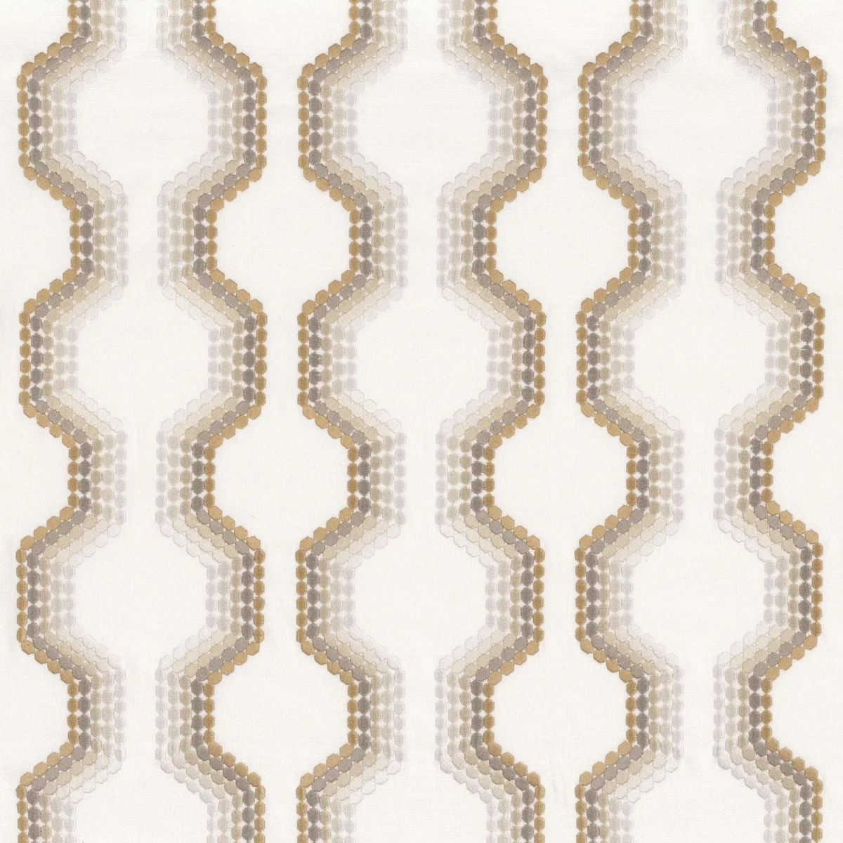 neutral striped embroideried fabric from Camengo