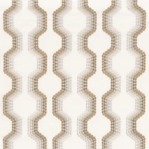 neutral striped embroideried fabric from Camengo