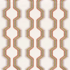 orange striped embroideried fabric from Camengo