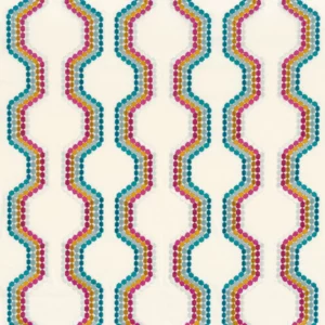 multicolour striped embroideried fabric from Camengo