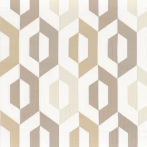 neutral geometric embroideried fabric from Camengo