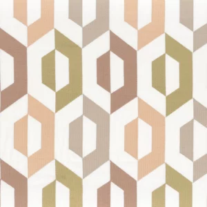 green geometric embroideried fabric from Camengo