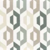 green geometric embroideried fabric from Camengo