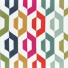 multicolour geometric embroideried fabric from Camengo