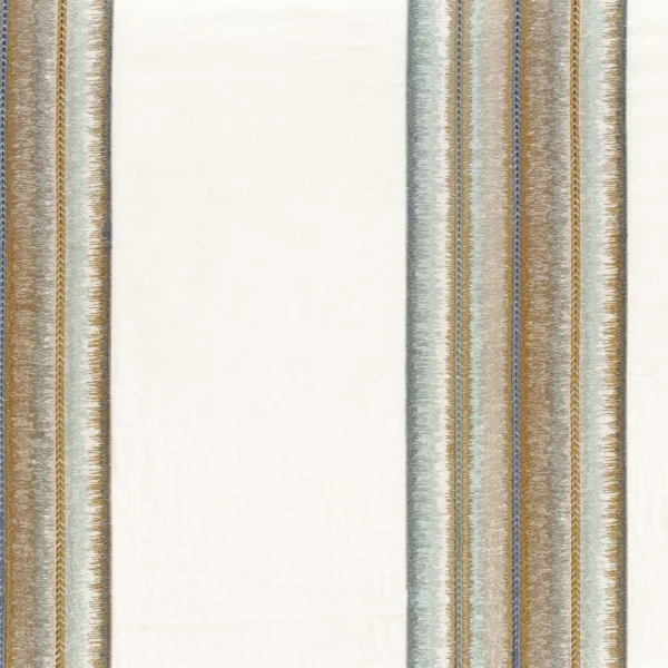Giant Fabric - Celadon by green striped embroideried fabric from Camengo