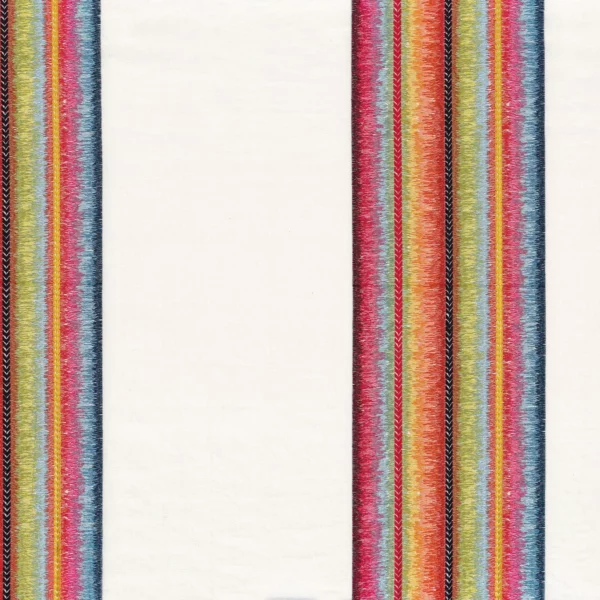 multicolour striped embroideried fabric from Camengo
