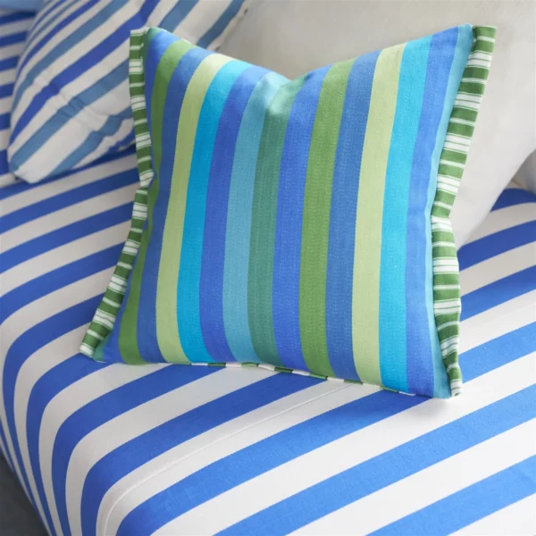 Cork Street Stripe 43cm Cushion - Cobalt by Cork Street Stripe 43cm Cushion - Cobalt from