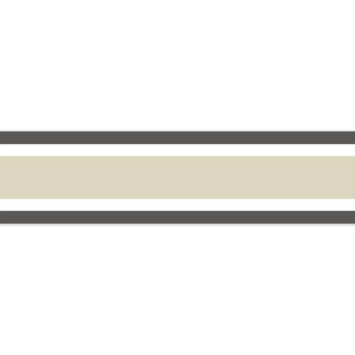 L Elegante Border - Beige Lin / Noir Fusain by brown striped wallpaper from casadeco