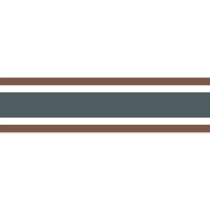 L Elegante Border - Bleu Petrole / Cacao swatch