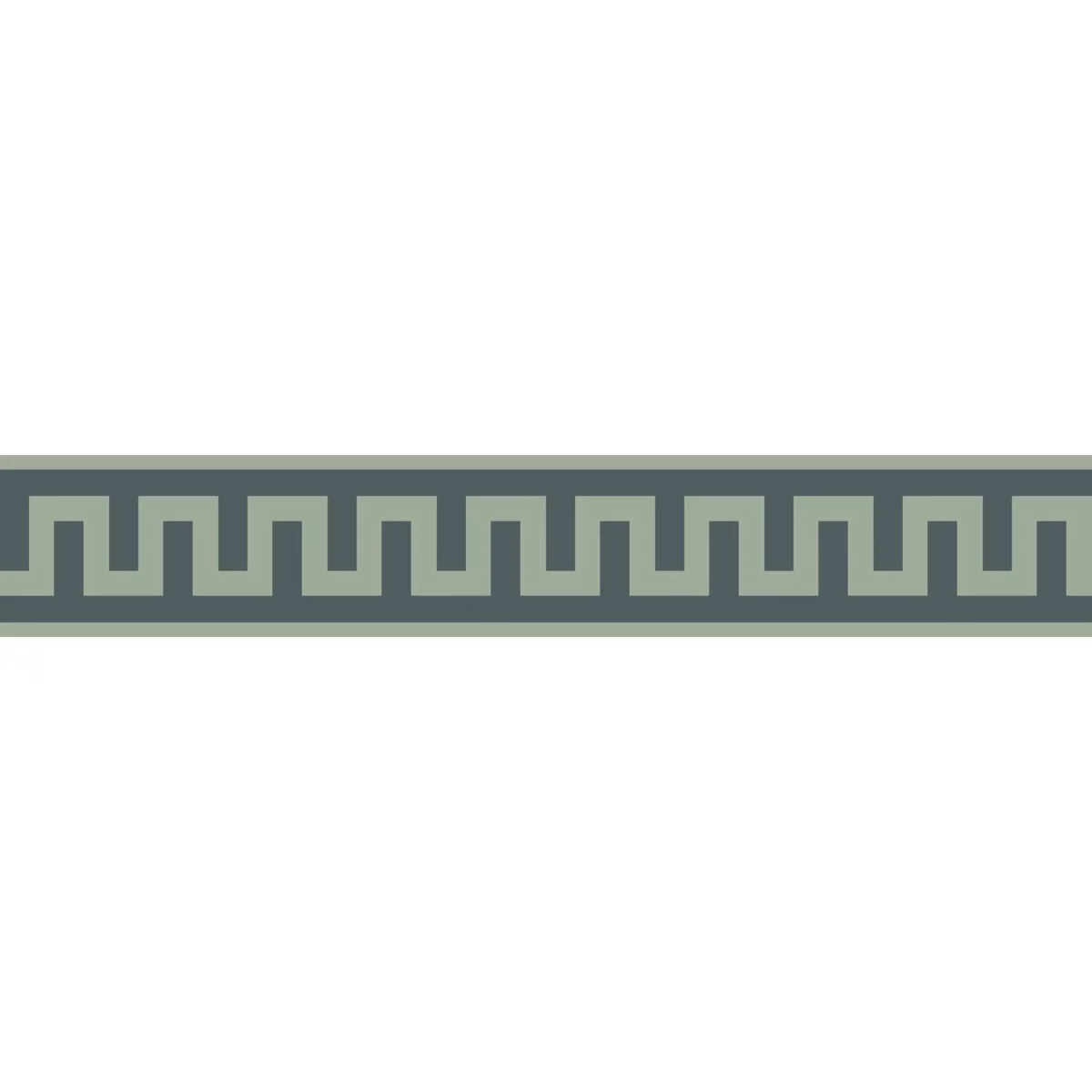 L Audacieuse Border - Celadon / Bleu Petrole by blue geometric wallpaper from casadeco