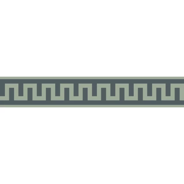 L Audacieuse Border - Celadon / Bleu Petrole by blue geometric wallpaper from casadeco