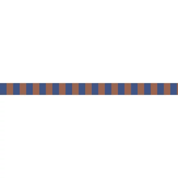 La Retro Border - Terre De Sienne / Bleu Outremer by blue striped wallpaper from casadeco