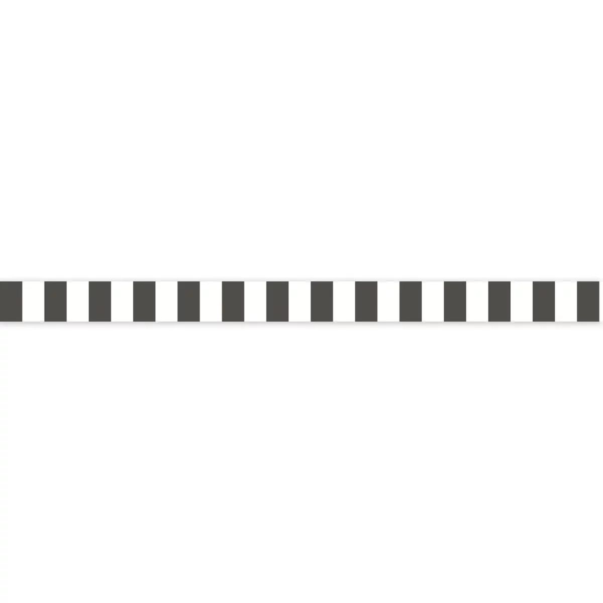 La Retro Border - Blanc / Noir Fusain by black-grey striped wallpaper from casadeco