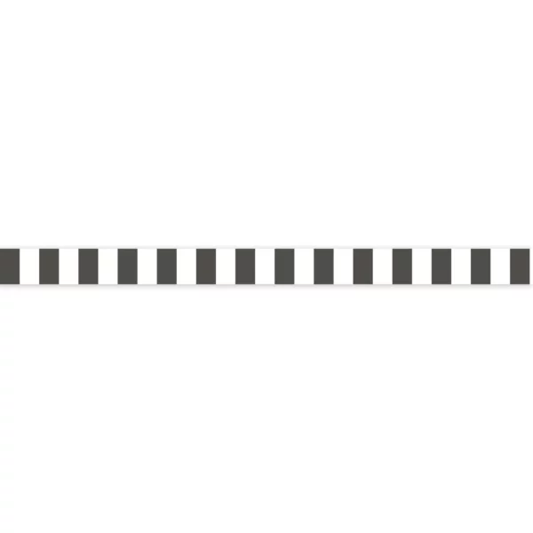 La Retro Border - Blanc / Noir Fusain by black-grey striped wallpaper from casadeco