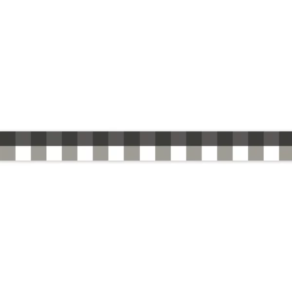 La Charmante Border - Noir Fusain by black-grey checked wallpaper from casadeco