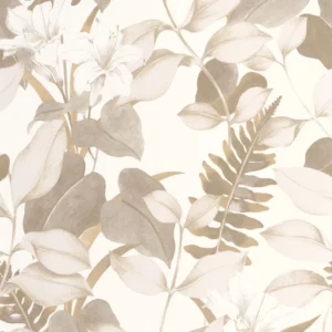 neutral botanical wallpaper from casadeco