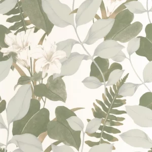 green botanical wallpaper from casadeco