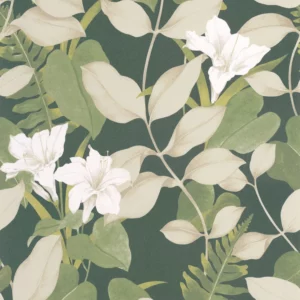 green botanical wallpaper from casadeco