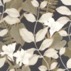 brown botanical wallpaper from casadeco