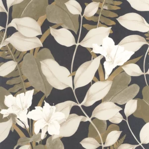 brown botanical wallpaper from casadeco