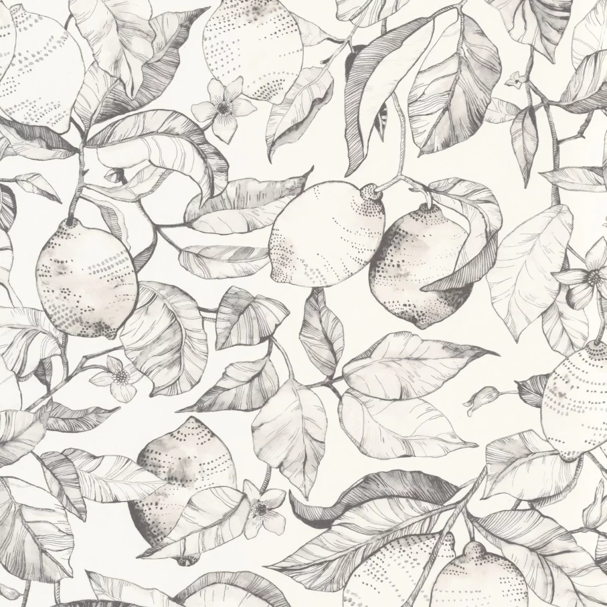white botanical wallpaper from casadeco