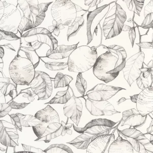 white botanical wallpaper from casadeco