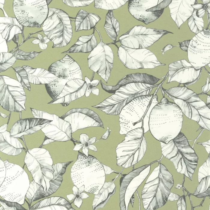 Lemon Tree Wallpaper - Argile Verte swatch