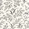 white botanical wallpaper from casadeco