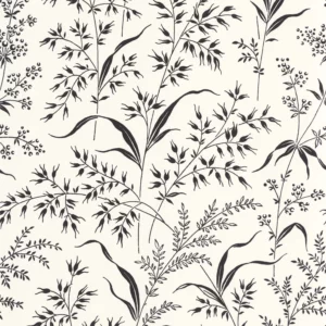 white botanical wallpaper from casadeco