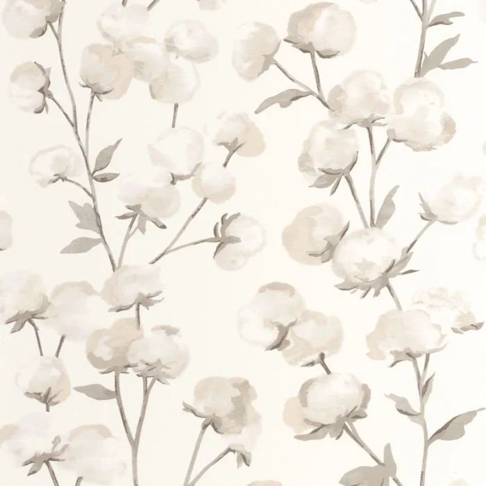 Cotton Flower Wallpaper - Ficelle fabric swatch SOLI200291111
