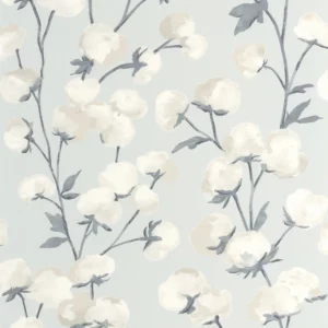 blue botanical wallpaper from casadeco