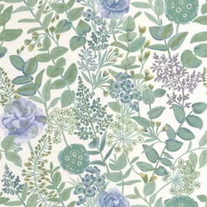 green botanical wallpaper from casadeco