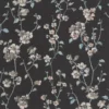 black-grey botanical wallpaper from casadeco