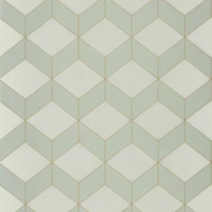 green geometric wallpaper from casadeco