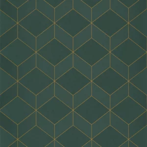 green geometric wallpaper from casadeco