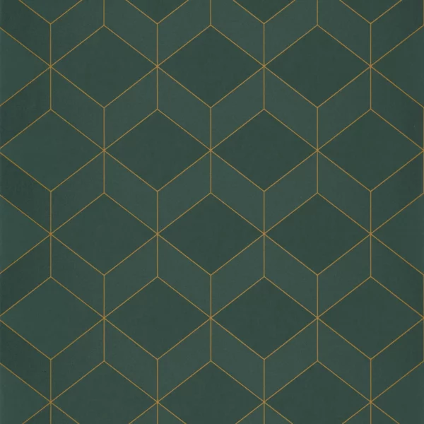 1930 Metro Wallpaper - Vert by green geometric wallpaper from casadeco