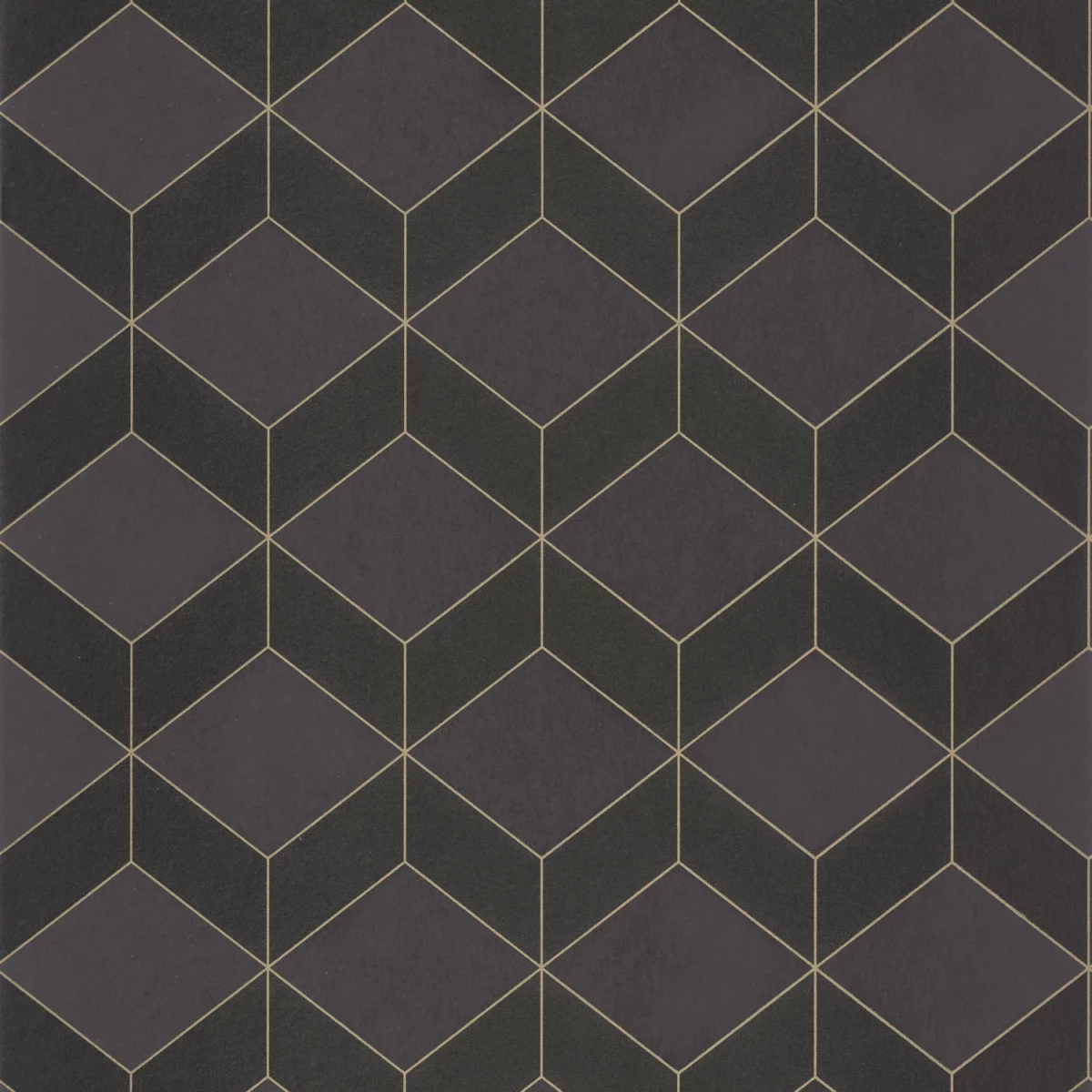 1930 Metro Wallpaper - Noir by black-grey geometric wallpaper from casadeco