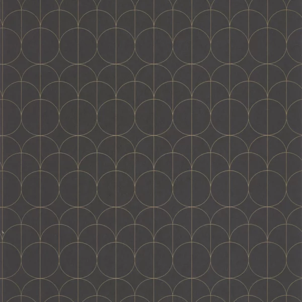 1930 Reflet Wallpaper - Noir by black-grey retro wallpaper from casadeco