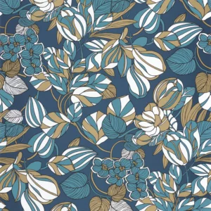 blue botanical wallpaper from casadeco