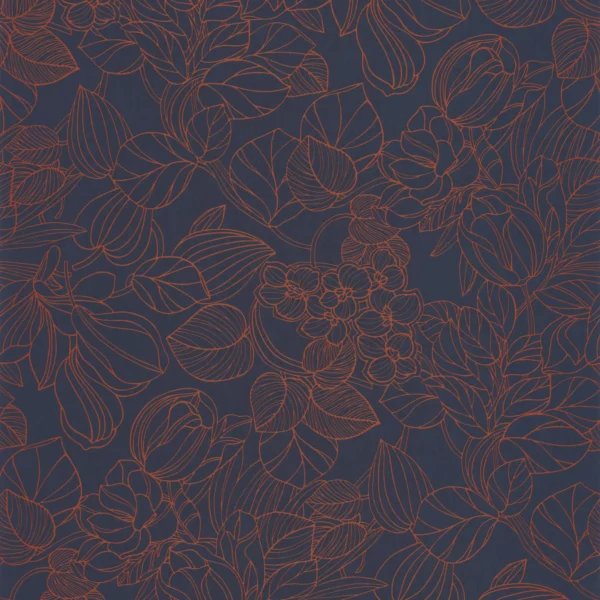 blue botanical wallpaper from casadeco