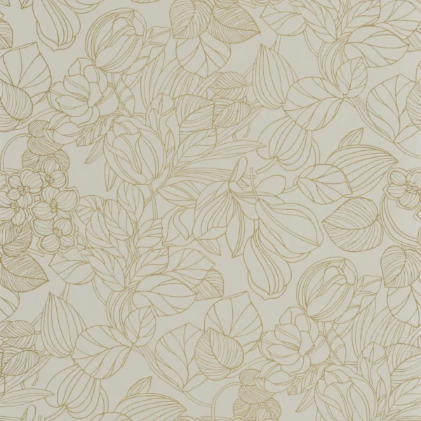 1930 Gravure Wallpaper - Amande / Or by green botanical wallpaper from casadeco