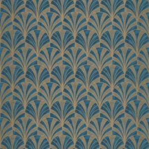 blue retro wallpaper from casadeco
