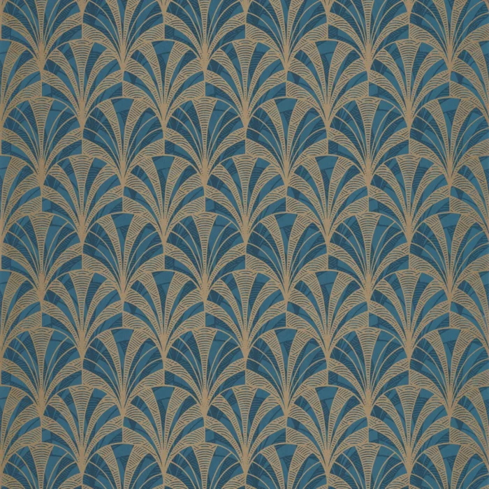 1930 Palmette Wallpaper - Bleu fabric swatch MNCT85736313