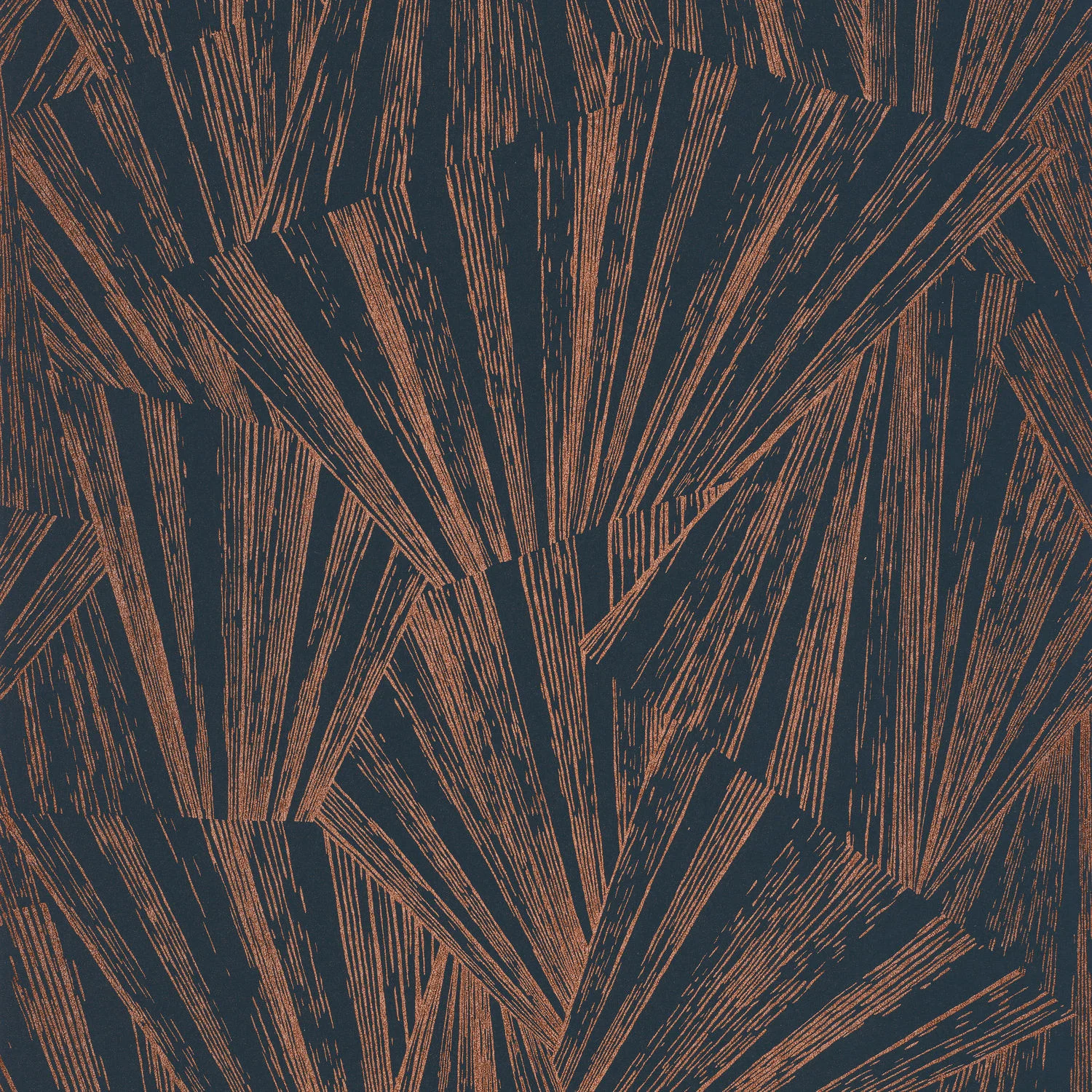 1930 Eclat Foil Wallpaper – Bleu / Cuivre